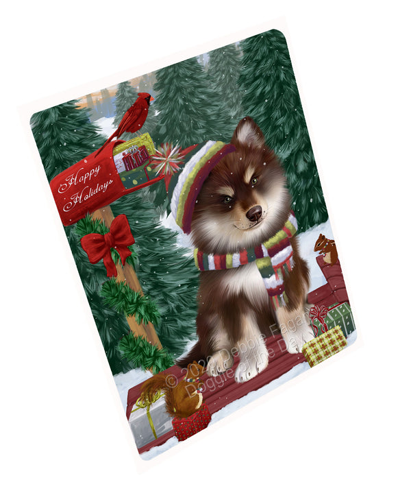 Christmas Woodland Sled Finnish Lapphund Dog Cutting Board - For Kitchen - Scratch & Stain Resistant - Designed To Stay In Place - Easy To Clean By Hand - Perfect for Chopping Meats, Vegetables, CA83816