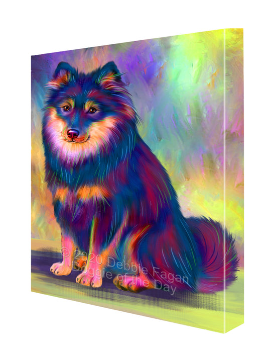 Paradise Wave Finnish Lapphund Dog Canvas Wall Art - Premium Quality Ready to Hang Room Decor Wall Art Canvas - Unique Animal Printed Digital Painting for Decoration