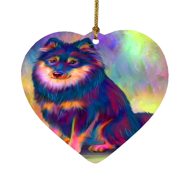 Paradise Wave Finnish Lapphund Dog Heart Christmas Ornament HPORA59319
