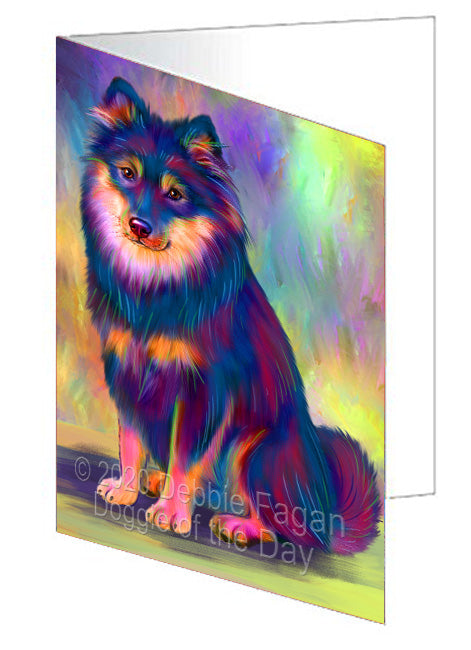 Paradise Wave Finnish Lapphund Dog Handmade Artwork Assorted Pets Greeting Cards and Note Cards with Envelopes for All Occasions and Holiday Seasons