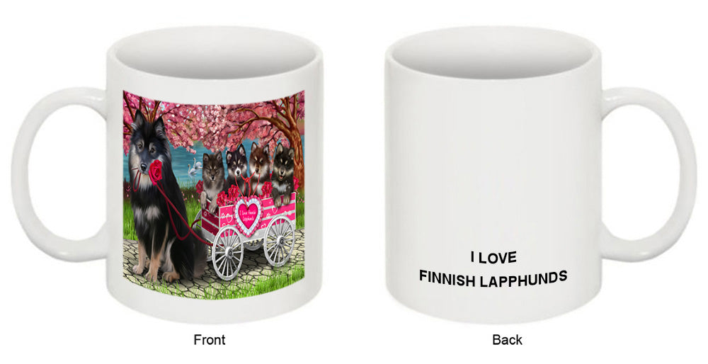 I Love Finnish Lapphund Dogs in a Cart Coffee Mug MUG52515