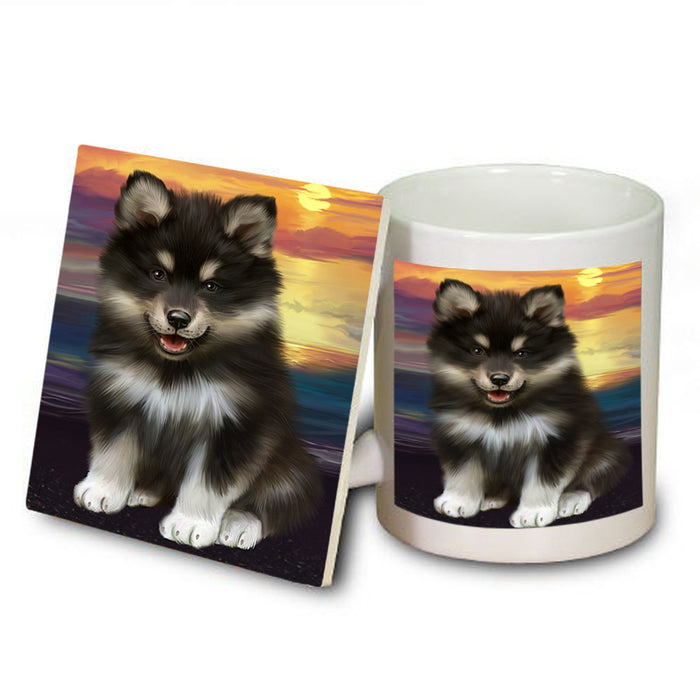 Sunset Finnish Lapphund Dog Mug and Coaster Set MUC57146