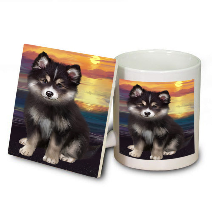 Sunset Finnish Lapphund Dog Mug and Coaster Set MUC57147