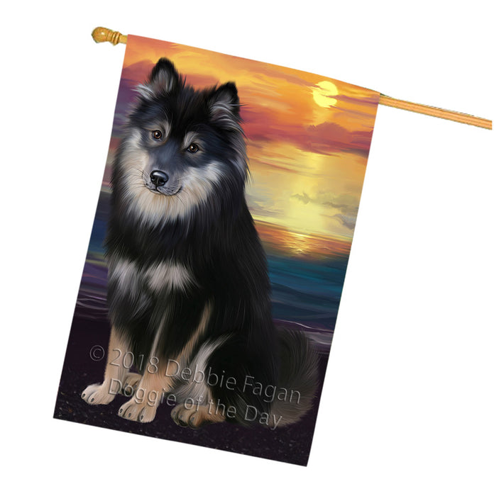 Sunset Finnish Lapphund Dog House Flag FLG65182