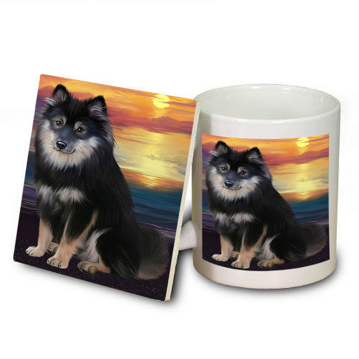 Sunset Finnish Lapphund Dog Mug and Coaster Set MUC57150