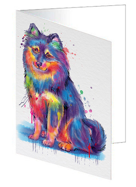 Watercolor Finnish Lapphund Dog Handmade Artwork Assorted Pets Greeting Cards and Note Cards with Envelopes for All Occasions and Holiday Seasons GCD77051