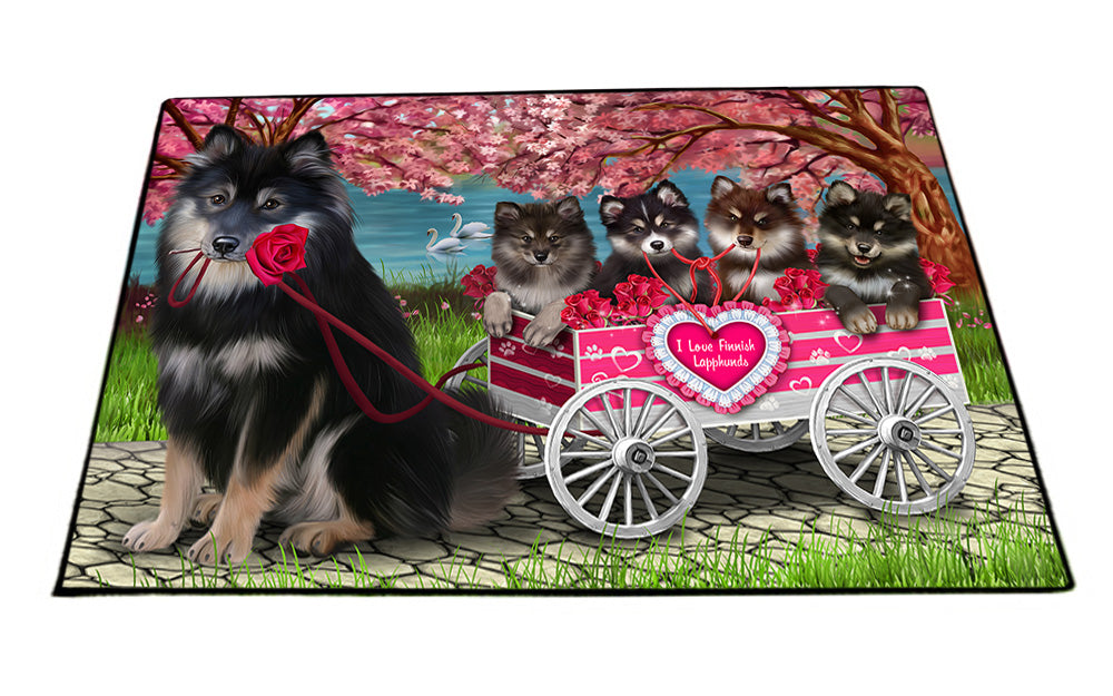 I Love Finnish Lapphund Dogs in a Cart Floormat FLMS54263