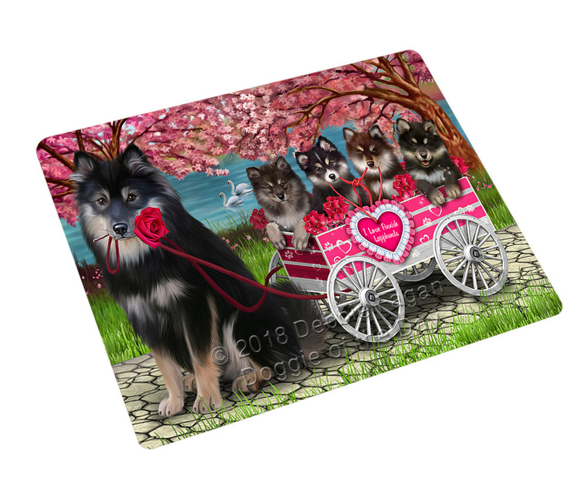 I Love Finnish Lapphund Dogs in a Cart Cutting Board C76971