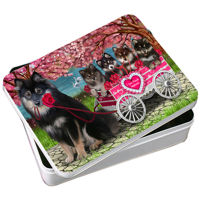 I Love Finnish Lapphund Dogs in a Cart Photo Storage Tin PITN57060