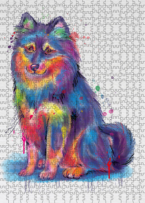 Watercolor Finnish Lapphund Dog Puzzle with Photo Tin PUZL97372