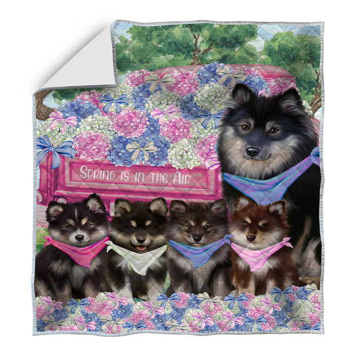 Finnish Lapphund Bed Quilt, Explore a Variety of Designs, Personalized, Custom, Bedding Coverlet Quilted, Pet and Dog Lovers Gift