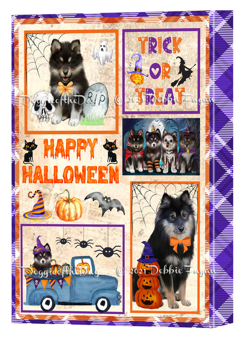 Happy Halloween Trick or Treat Finnish Lapphund Dogs Canvas Wall Art Decor - Premium Quality Canvas Wall Art for Living Room Bedroom Home Office Decor Ready to Hang CVS150497