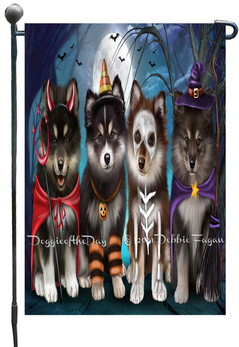 Happy Halloween Trick or Treat Finnish Lapphund Dogs Garden Flags- Outdoor Double Sided Garden Yard Porch Lawn Spring Decorative Vertical Home Flags 12 1/2"w x 18"h