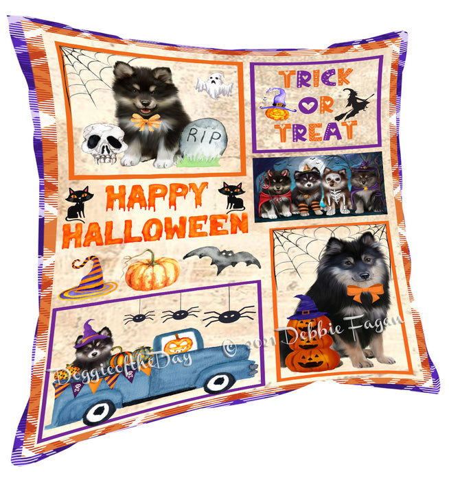 Happy Halloween Trick or Treat Finnish Lapphund Dogs Pillow with Top Quality High-Resolution Images - Ultra Soft Pet Pillows for Sleeping - Reversible & Comfort - Ideal Gift for Dog Lover - Cushion for Sofa Couch Bed - 100% Polyester, PILA88249