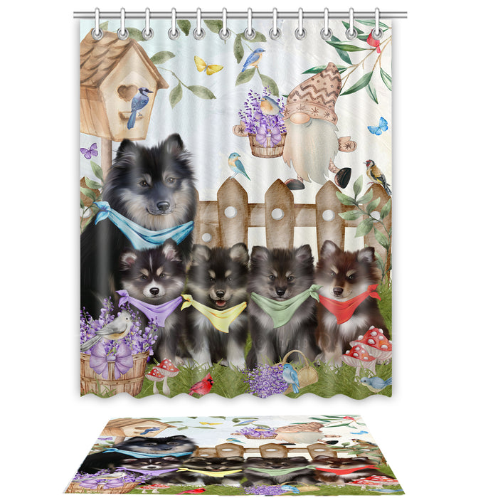 Finnish Lapphund Shower Curtain with Bath Mat Combo: Curtains with hooks and Rug Set Bathroom Decor, Custom, Explore a Variety of Designs, Personalized, Pet Gift for Dog Lovers