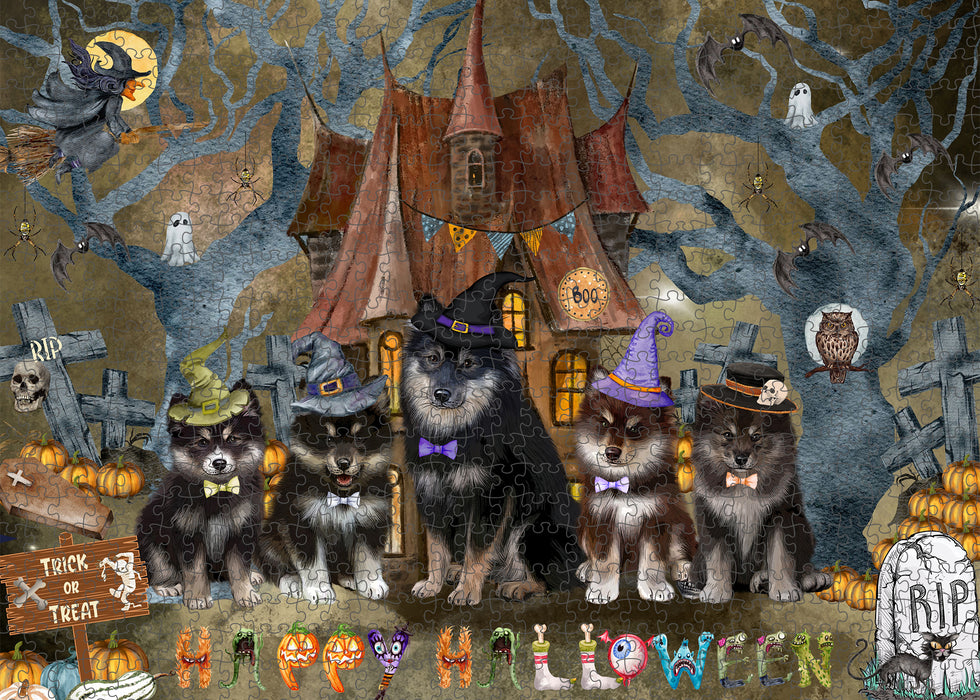 Finnish Lapphund Jigsaw Puzzle: Explore a Variety of Designs, Interlocking Halloween Puzzles for Adult, Custom, Personalized, Pet Gift for Dog Lovers