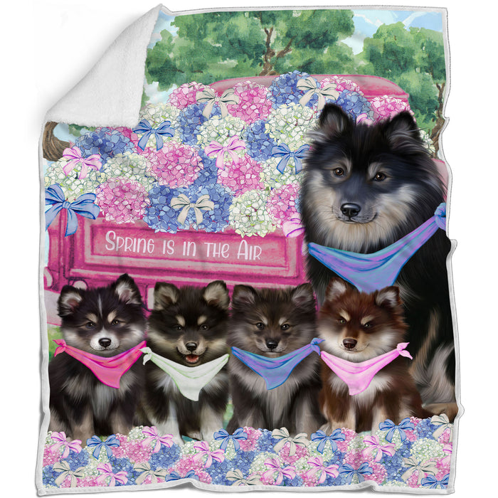 Finnish Lapphund Blanket: Explore a Variety of Designs, Personalized, Custom Bed Blankets, Cozy Sherpa, Fleece and Woven, Dog Gift for Pet Lovers
