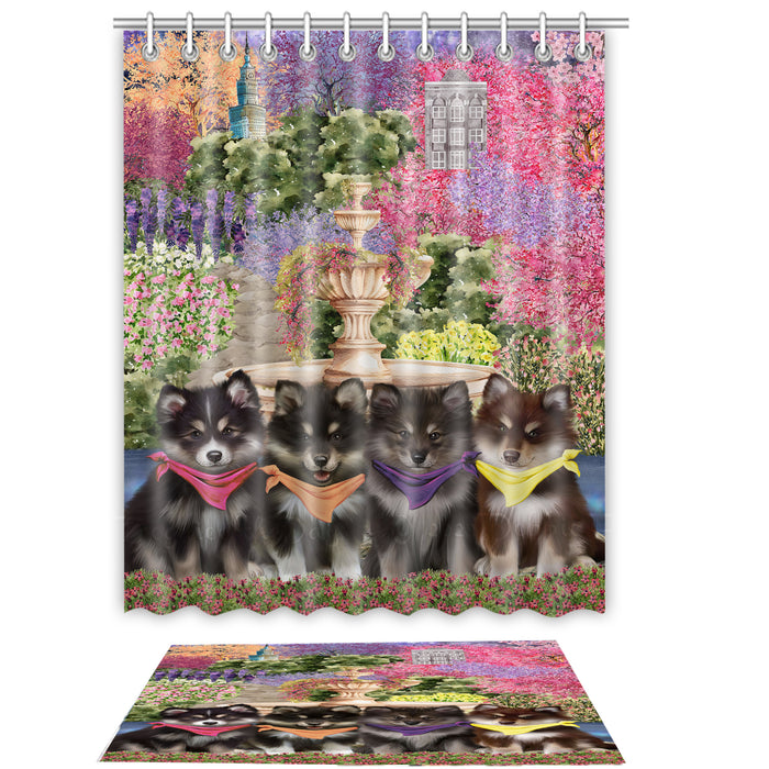 Finnish Lapphund Shower Curtain with Bath Mat Set, Custom, Curtains and Rug Combo for Bathroom Decor, Personalized, Explore a Variety of Designs, Dog Lover's Gifts