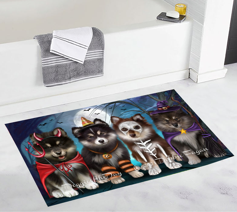 Happy Halloween Trick or Treat Finnish Lapphund Dogs Bathroom Rugs with Non Slip Soft Bath Mat for Tub BRUG54940