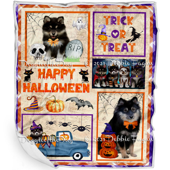 Happy Halloween Trick or Treat Finnish Lapphund Dogs Blanket BLNKT143746
