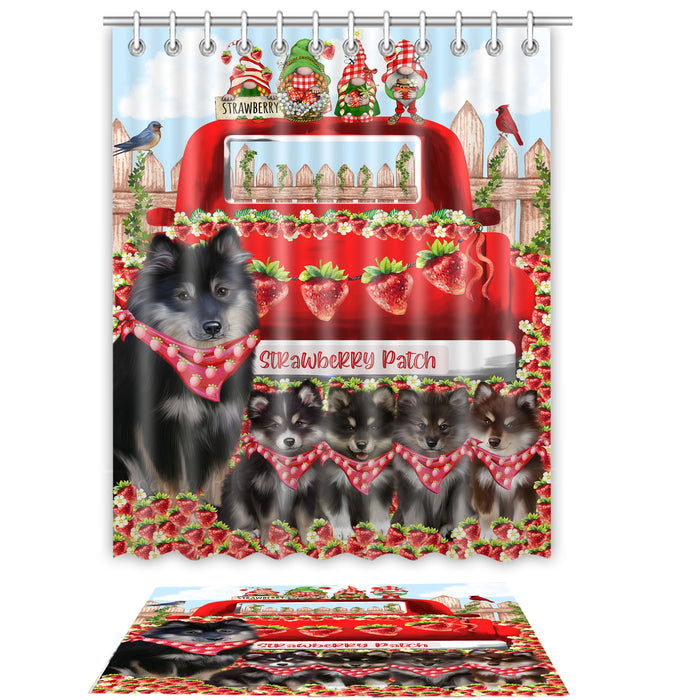 Finnish Lapphund Shower Curtain with Bath Mat Set: Explore a Variety of Designs, Personalized, Custom, Curtains and Rug Bathroom Decor, Dog and Pet Lovers Gift