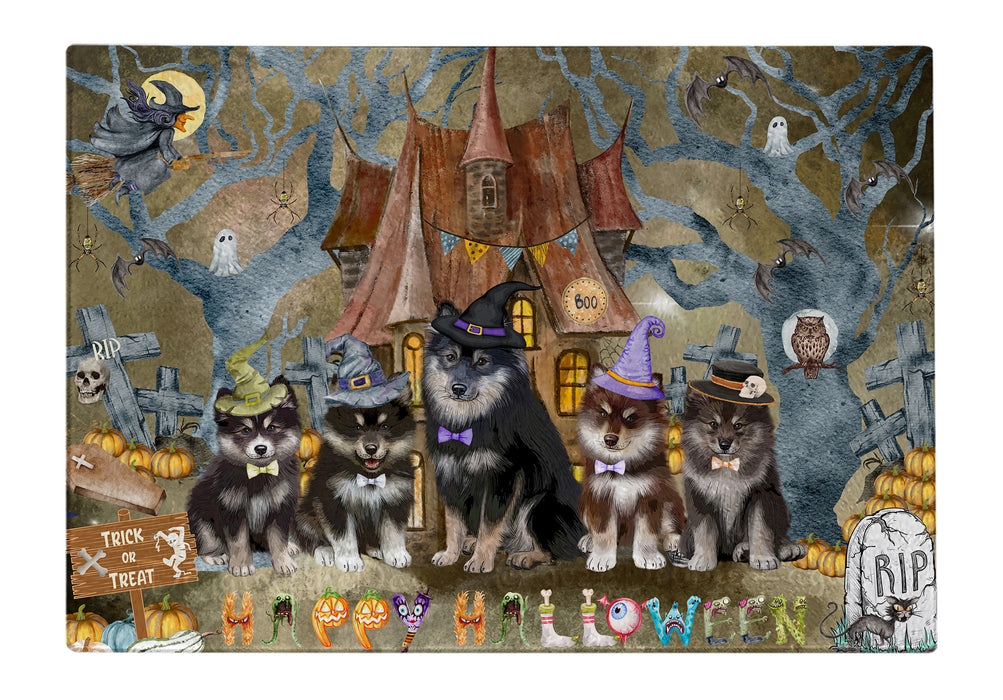 Finnish Lapphund Cutting Board: Explore a Variety of Designs, Personalized, Custom, Kitchen Tempered Glass Scratch and Stain Resistant, Halloween Gift for Pet and Dog Lovers