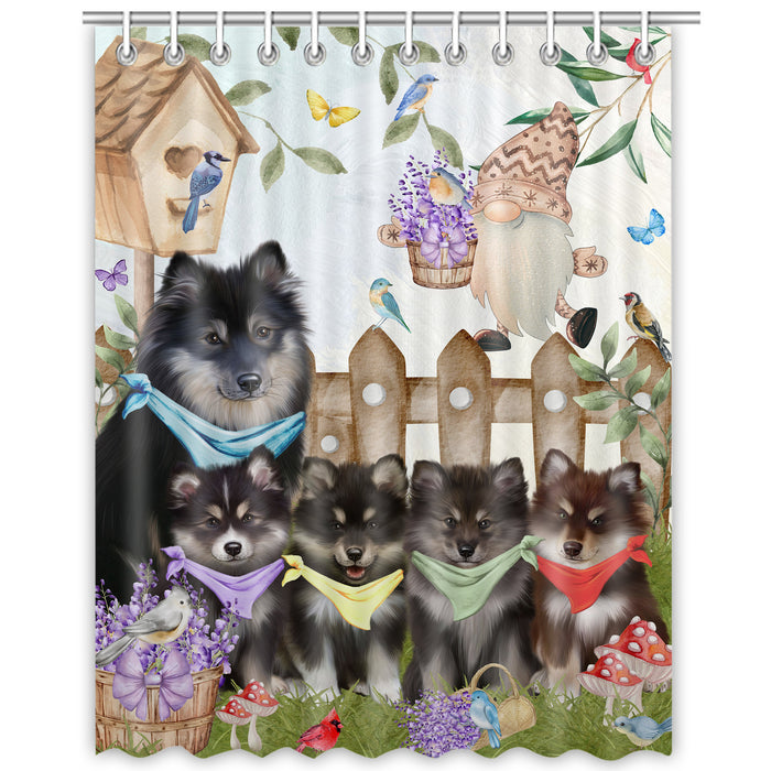 Finnish Lapphund Shower Curtain, Explore a Variety of Personalized Designs, Custom, Waterproof Bathtub Curtains with Hooks for Bathroom, Dog Gift for Pet Lovers