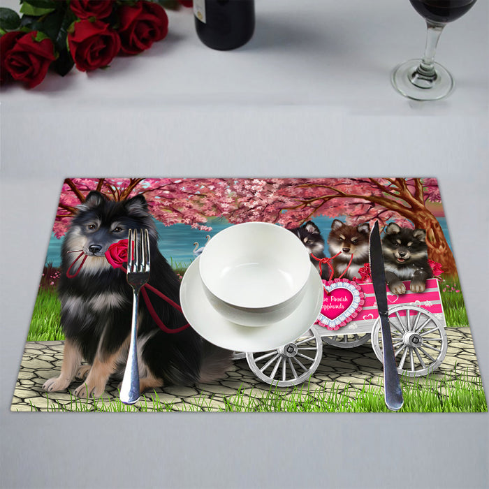 I Love Finnish Lapphund Dogs in a Cart Placemat