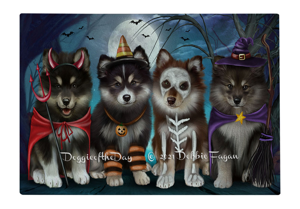 Happy Halloween Trick or Treat Finnish Lapphund Dogs Cutting Board - Easy Grip Non-Slip Dishwasher Safe Chopping Board Vegetables C79600