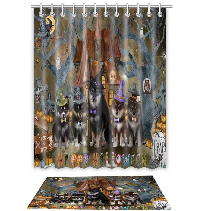 Finnish Lapphund Shower Curtain & Bath Mat Set - Explore a Variety of Personalized Designs - Custom Rug and Curtains with hooks for Bathroom Decor - Pet and Dog Lovers Gift