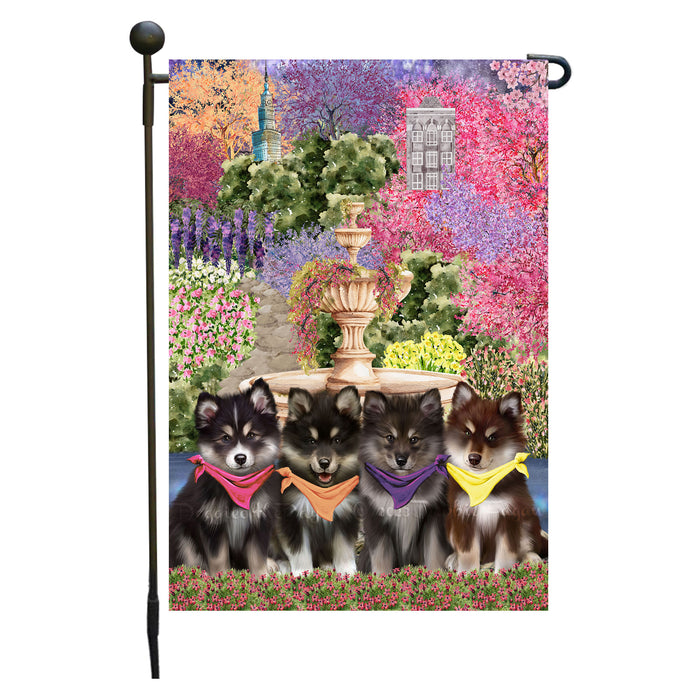 Finnish Lapphund Dogs Garden Flag: Explore a Variety of Designs, Weather Resistant, Double-Sided, Custom, Personalized, Outside Garden Yard Decor, Flags for Dog and Pet Lovers