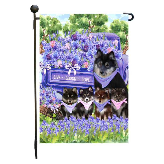 Finnish Lapphund Dogs Garden Flag for Dog and Pet Lovers, Explore a Variety of Designs, Custom, Personalized, Weather Resistant, Double-Sided, Outdoor Garden Yard Decoration
