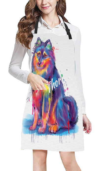 Custom Pet Name Personalized Watercolor Finnish Lapphund Dog Apron