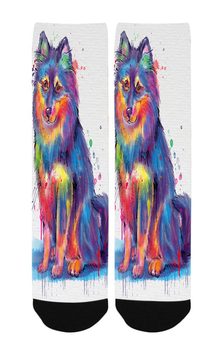 Watercolor Finnish Lapphund Dog Women's Casual Socks