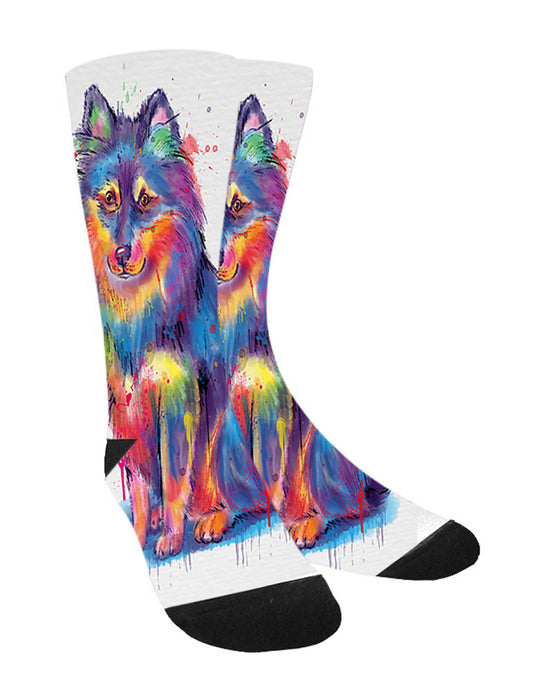 Watercolor Finnish Lapphund Dog Women's Casual Socks