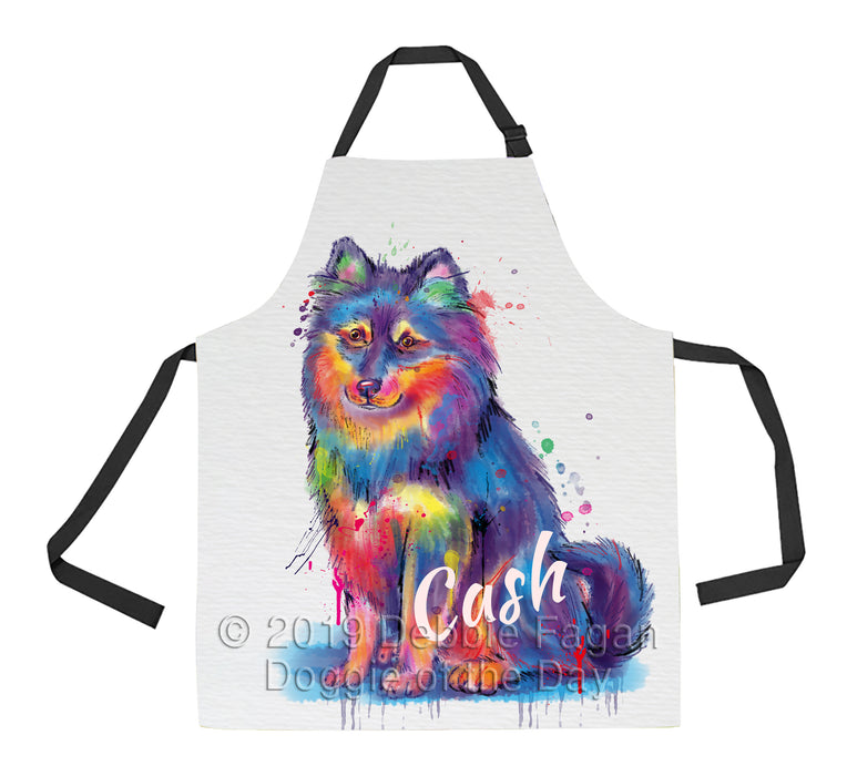 Custom Pet Name Personalized Watercolor Finnish Lapphund Dog Apron