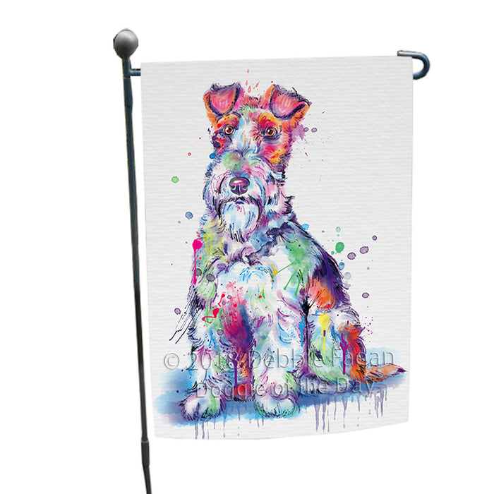 Watercolor Fox Terrier Dog Garden Flag GFLG65055