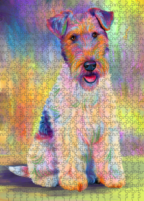 Paradise Wave Fox Terrier Dog Puzzle with Photo Tin PUZL92476