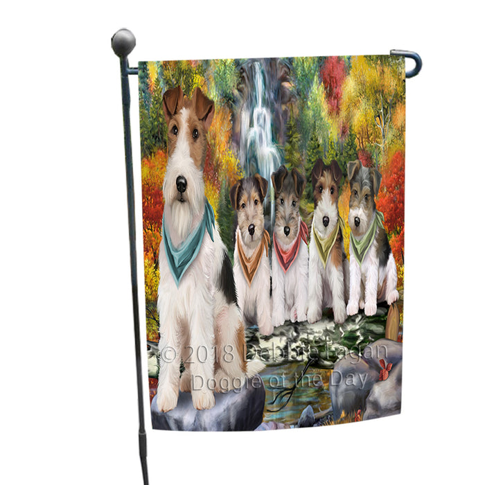 Scenic Waterfall Fox Terriers Dog Garden Flag GFLG51881