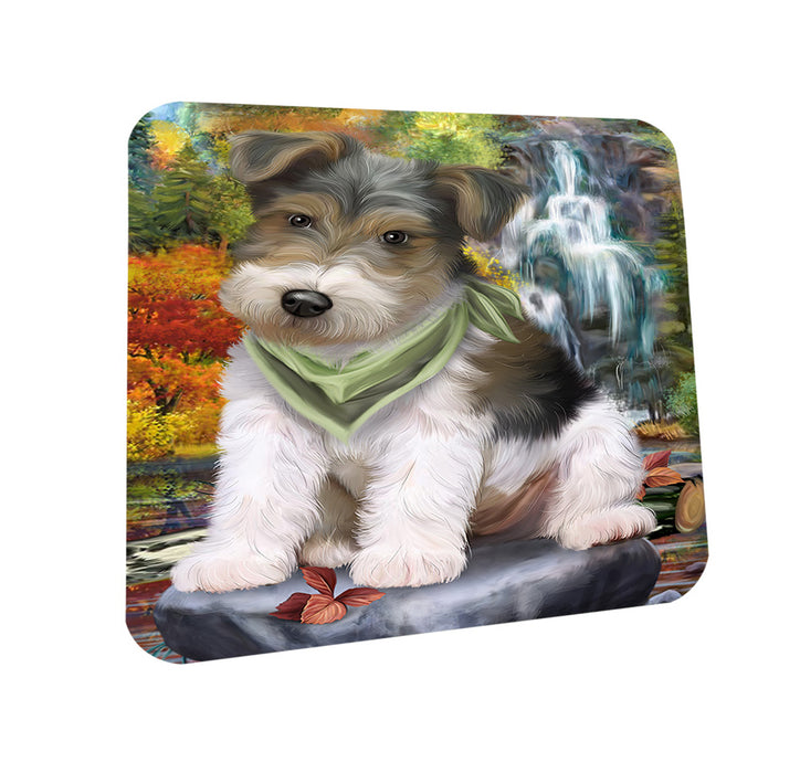 Scenic Waterfall Fox Terrier Dog Coasters Set of 4 CST51844