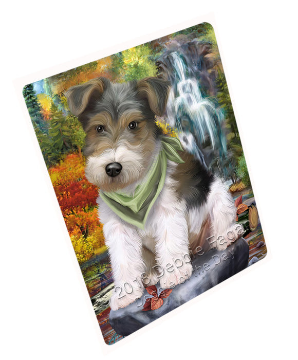 Scenic Waterfall Fox Terrier Dog Large Refrigerator / Dishwasher Magnet RMAG71808