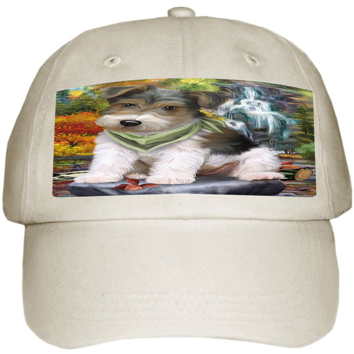 Scenic Waterfall Fox Terrier Dog Ball Hat Cap HAT59388