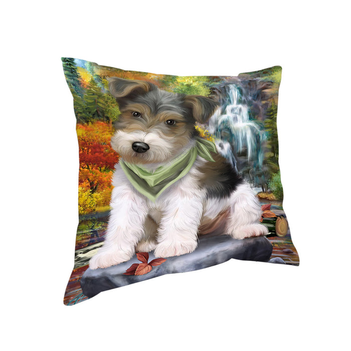 Scenic Waterfall Fox Terrier Dog Pillow PIL63904