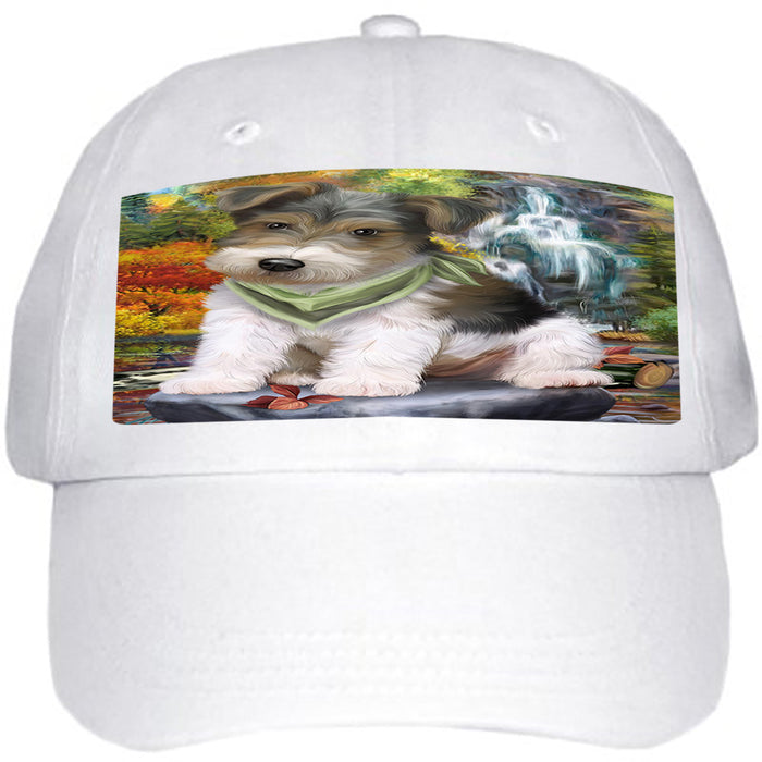 Scenic Waterfall Fox Terrier Dog Ball Hat Cap HAT59388