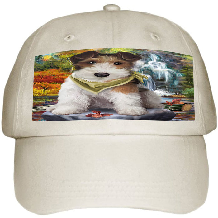 Scenic Waterfall Fox Terrier Dog Ball Hat Cap HAT59391