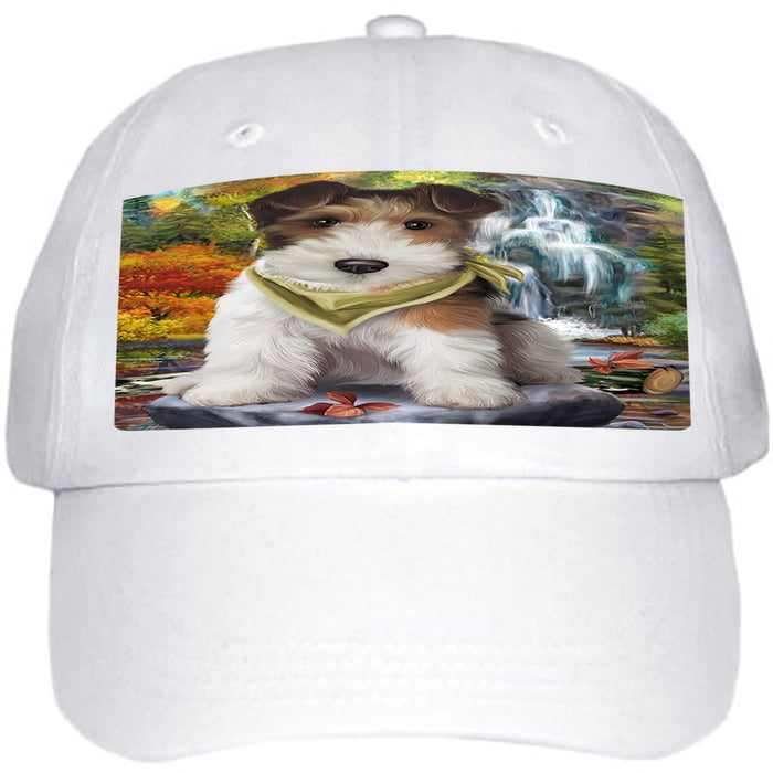 Scenic Waterfall Fox Terrier Dog Ball Hat Cap HAT59391