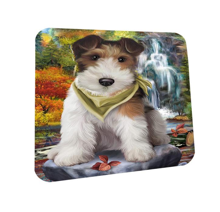 Scenic Waterfall Fox Terrier Dog Coasters Set of 4 CST51845