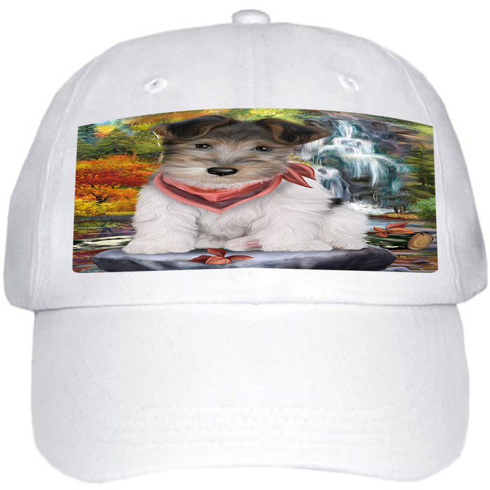 Scenic Waterfall Fox Terrier Dog Ball Hat Cap HAT59394