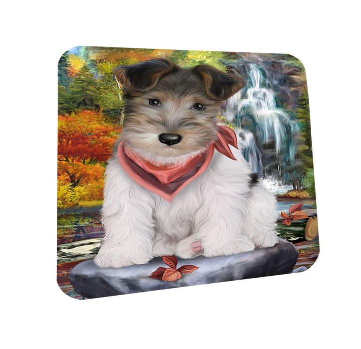 Scenic Waterfall Fox Terrier Dog Coasters Set of 4 CST51846