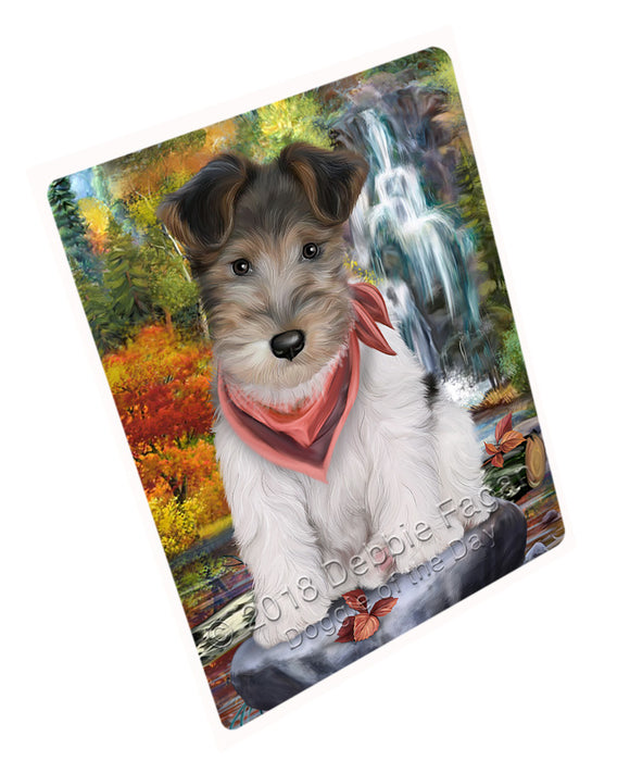 Scenic Waterfall Fox Terrier Dog Large Refrigerator / Dishwasher Magnet RMAG71820